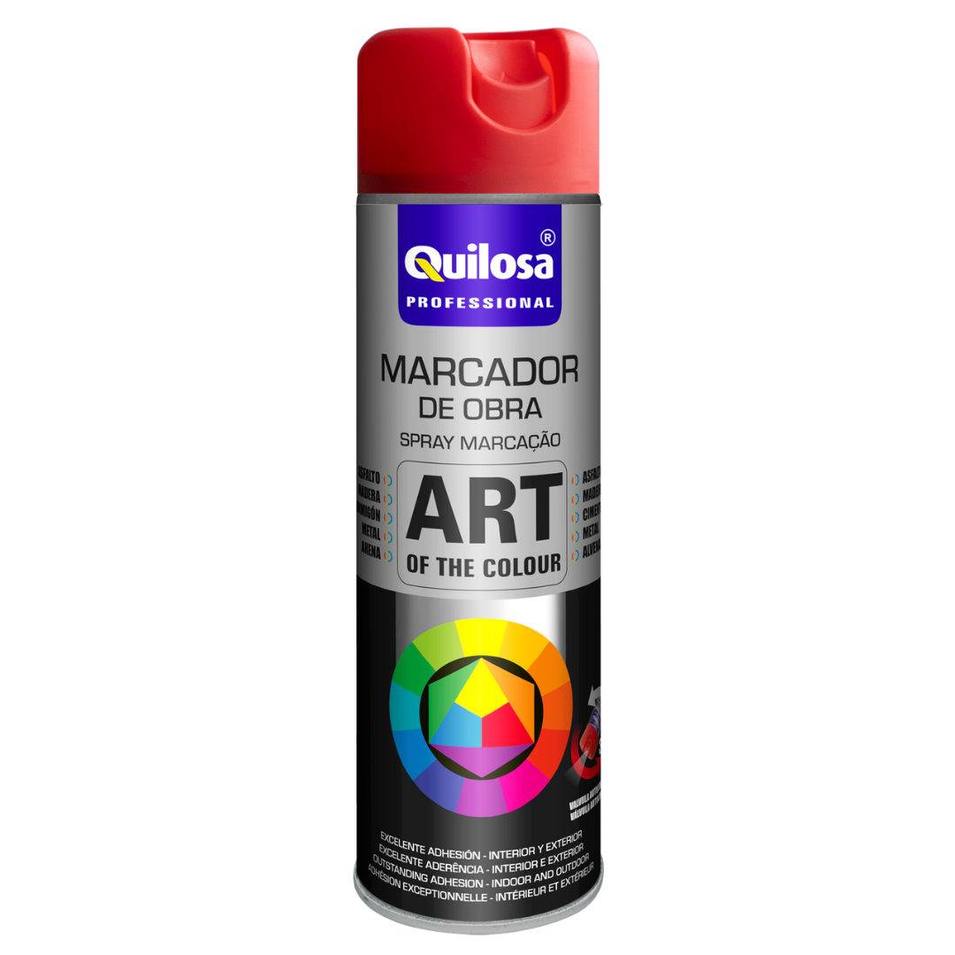 Tinta Spray Marcador Obra 500ml Vermelho - Quilosa
