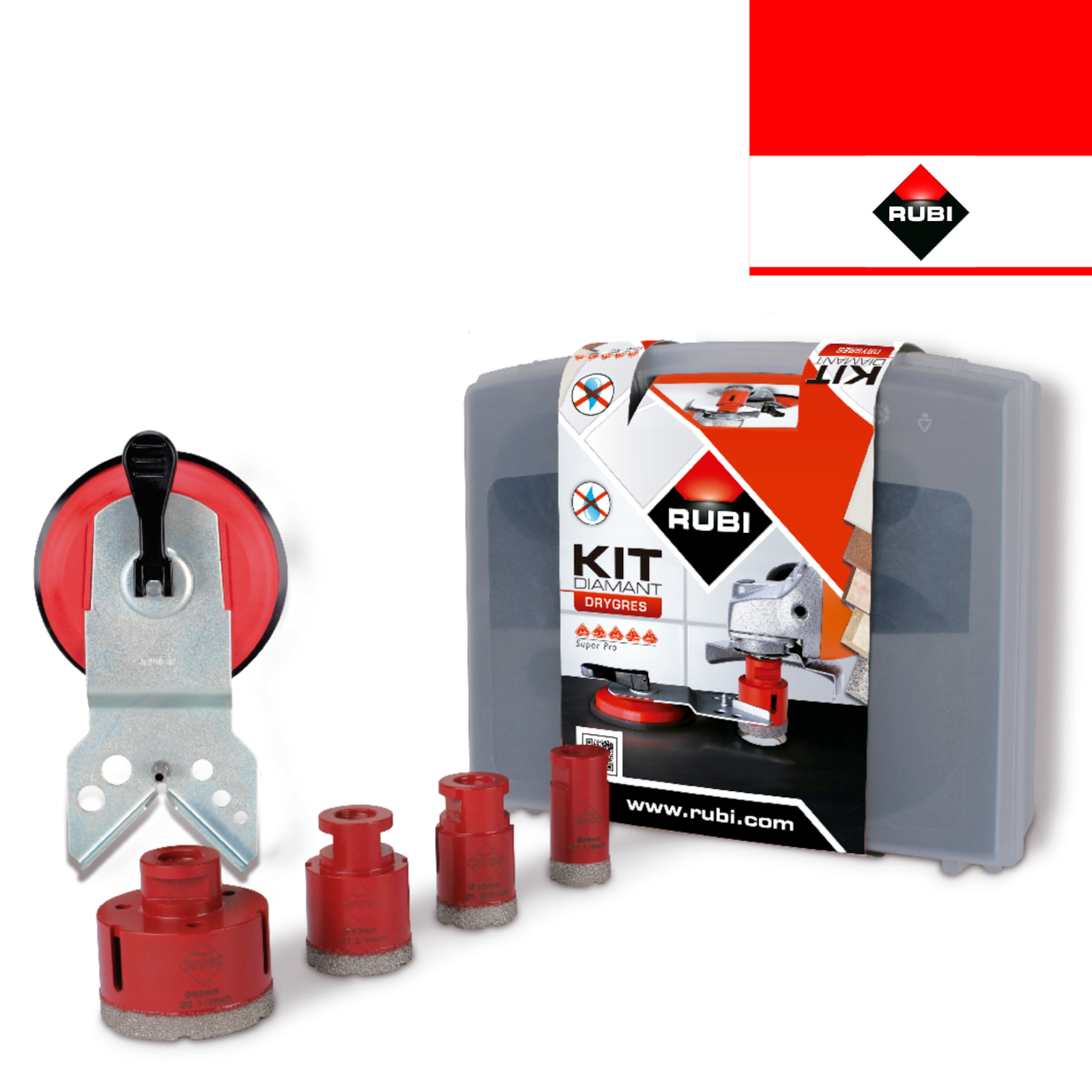 Kit 4 Brocas Diamante Drygrés Rubi - 50917