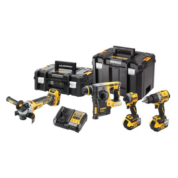 Kit Berbequim + Rebarbadora 125mm + Aparafusadora Impacto + Martelo Dewalt 18V - DCK429P3T-QW