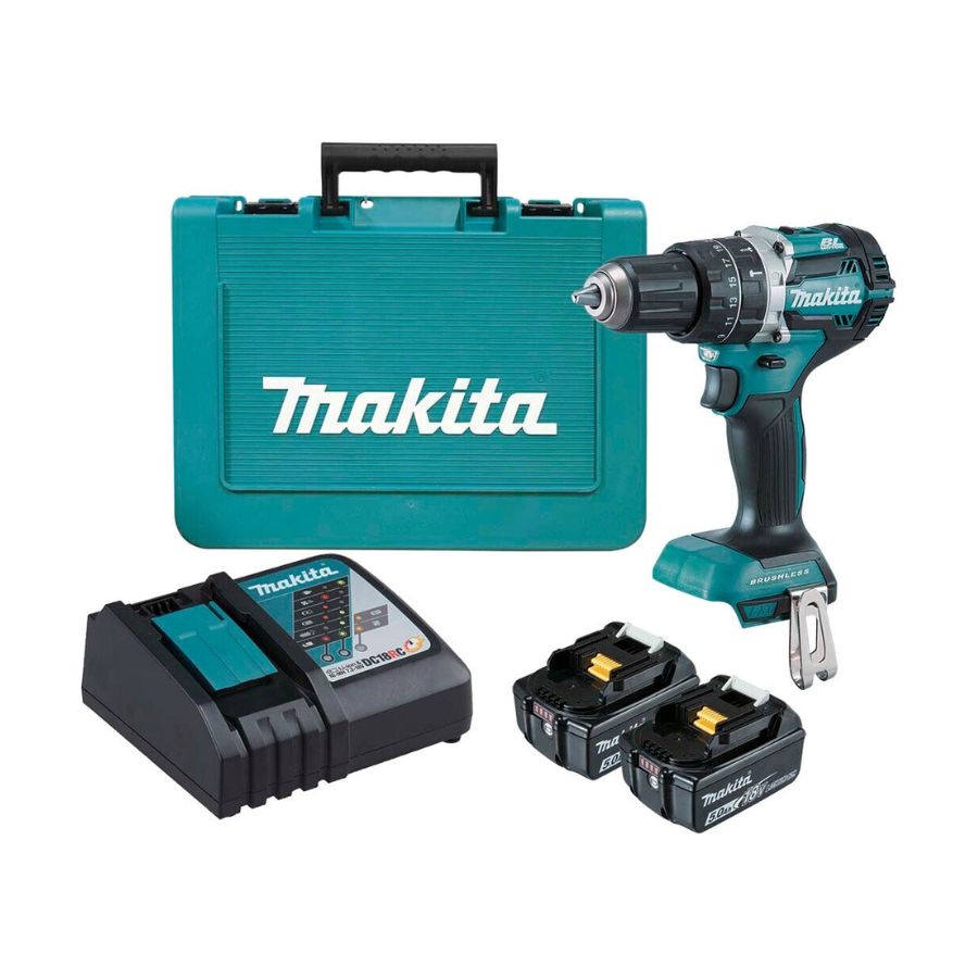 Berbequim Percutor BL 18V com Baterias Makita - DHP484RTE