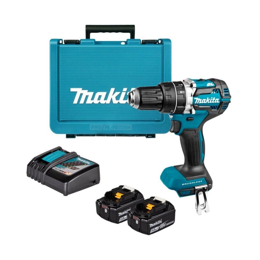 Berbequim Percutor BL 18V com Baterias Makita - DHP484RTE - Image 4