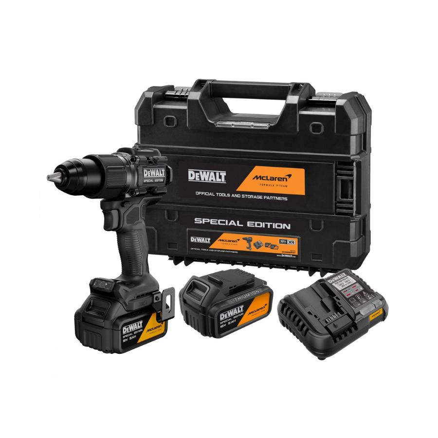 Berbequim Percutor XR 18V 13mm Mclaren Dewalt - DCD86MP2T-QW
