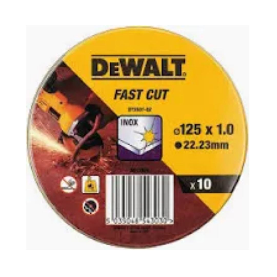 Lata 10 Discos de Corte Aço Inox 125mm DeWalt – DT3507-QZ